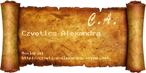 Czvetics Alexandra névjegykártya